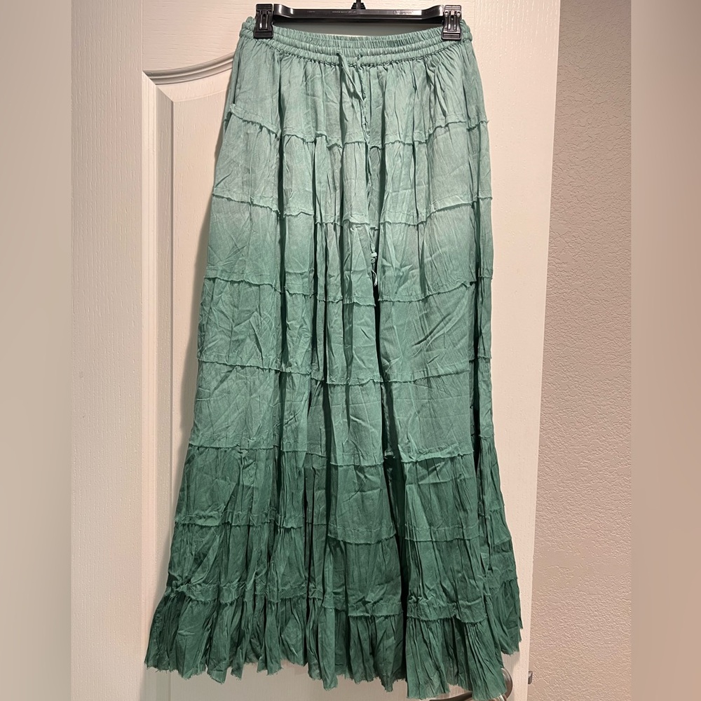 Green Ombré Maxi Skirt